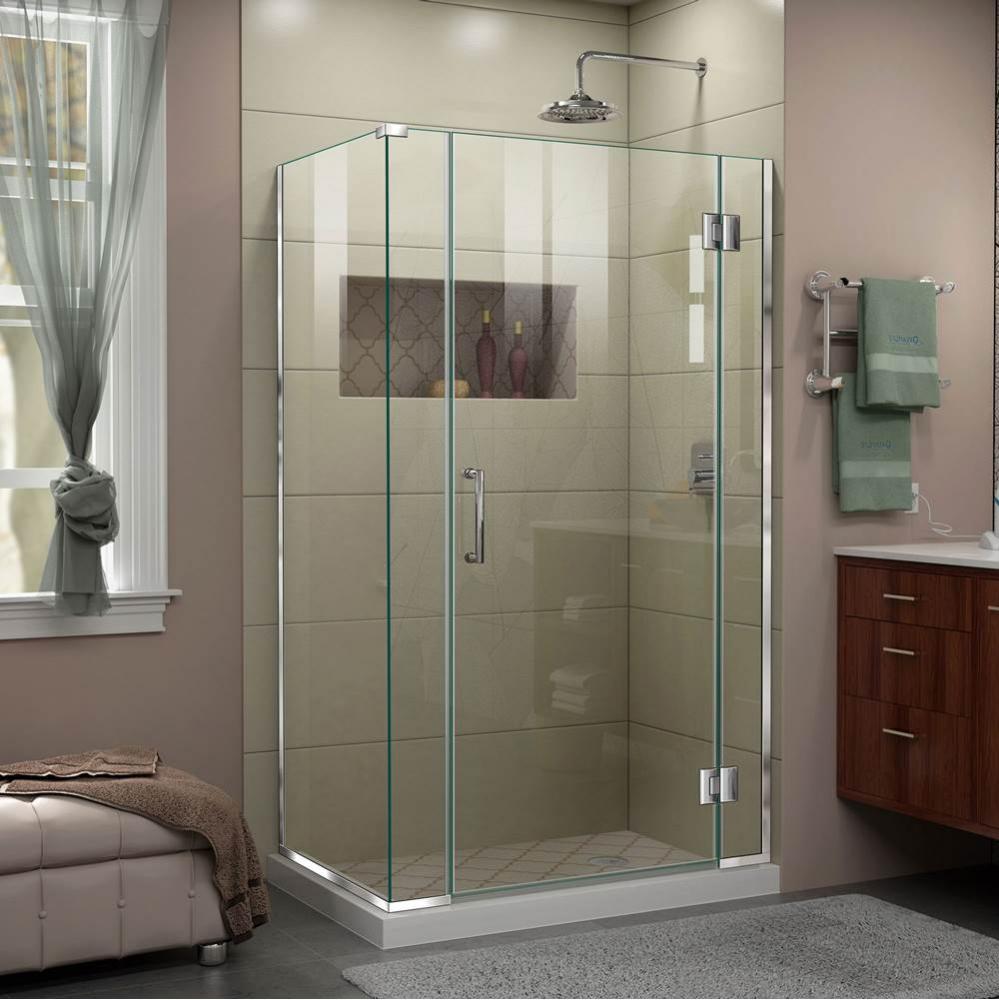 DreamLine Unidoor-X 40 in. W x 34 3/8 in. D x 72 in. H Frameless Hinged Shower Enclosure in Chrome