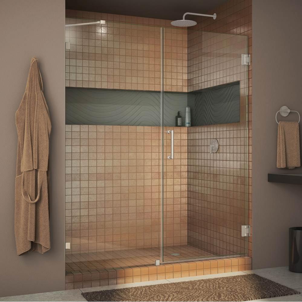 DreamLine Unidoor Lux 53 in. W x 72 in. H Fully Frameless Hinged Shower Door with Support Arm in B