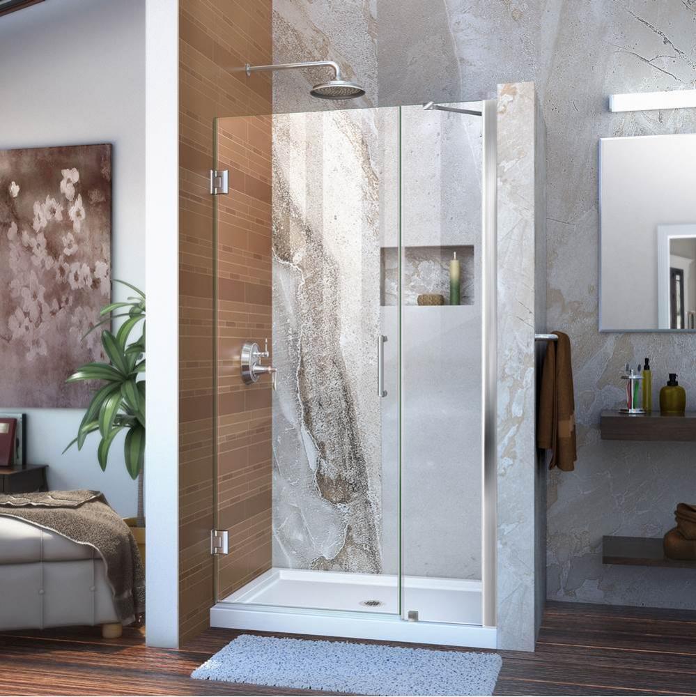 DreamLine Unidoor 37-38 in. W x 72 in. H Frameless Hinged Shower Door with Support Arm in Chrome
