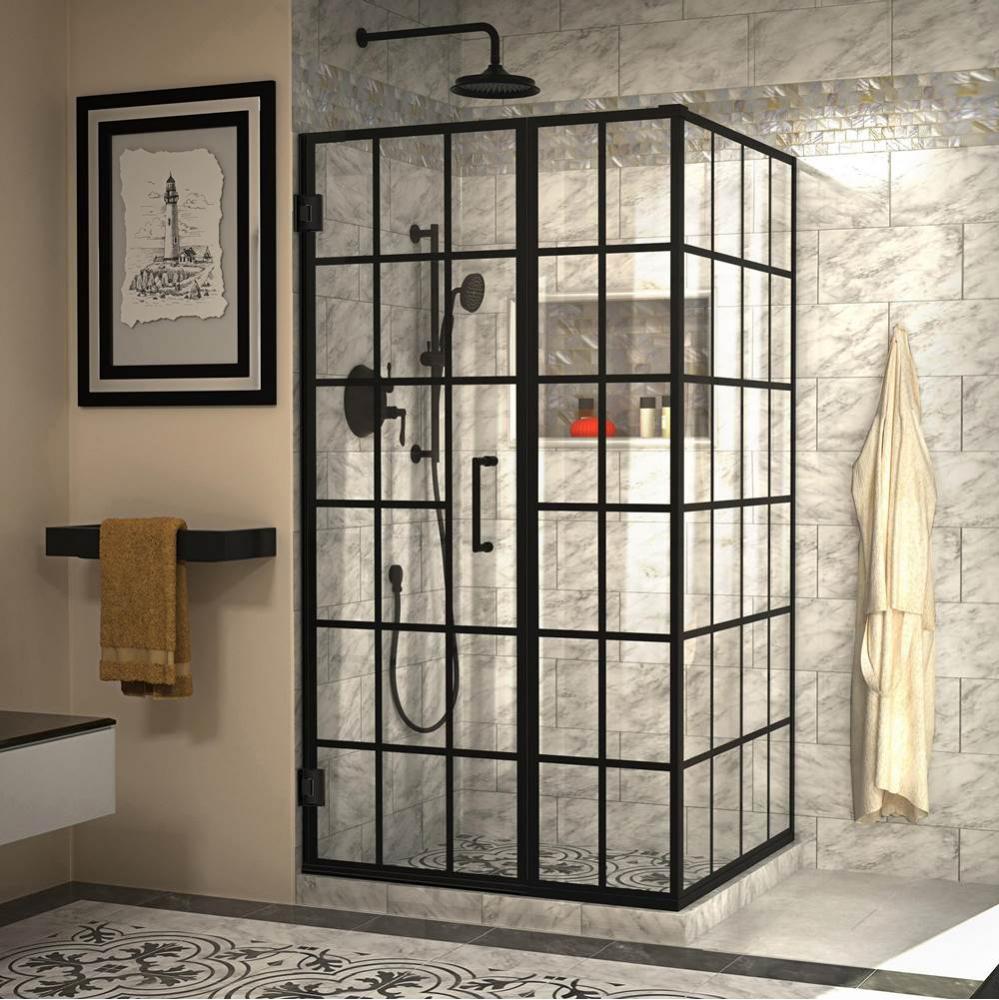 DreamLine Unidoor Toulon 34 in. D x 40 in. W x 72 in. H Frameless Hinged Shower Enclosure in Satin