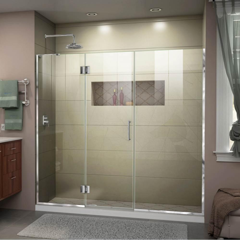 DreamLine Unidoor-X 68 1/2-69 in. W x 72 in. H Frameless Hinged Shower Door in Chrome