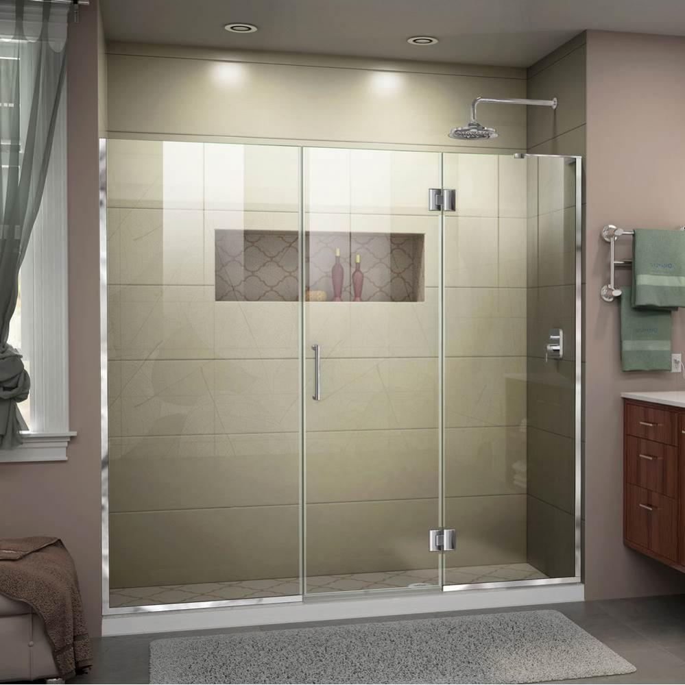 DreamLine Unidoor-X 68 1/2-69 in. W x 72 in. H Frameless Hinged Shower Door in Chrome