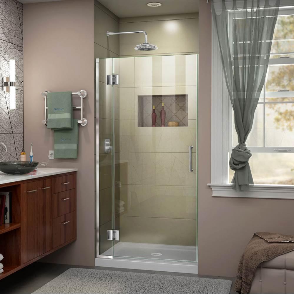 DreamLine Unidoor-X 33 in. W x 72 in. H Frameless Hinged Shower Door in Chrome