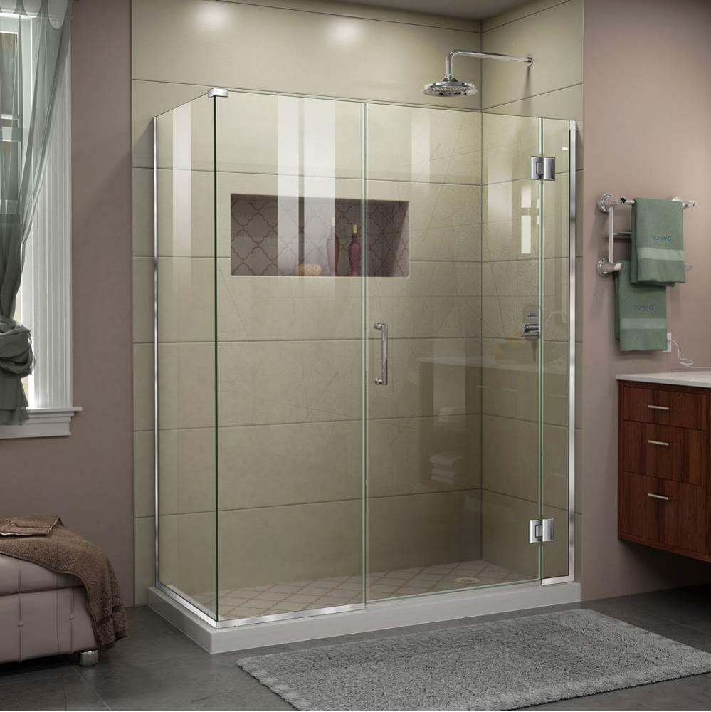 DreamLine Unidoor-X 51 1/2 in. W x 30 3/8 in. D x 72 in. H Frameless Hinged Shower Enclosure in Ch