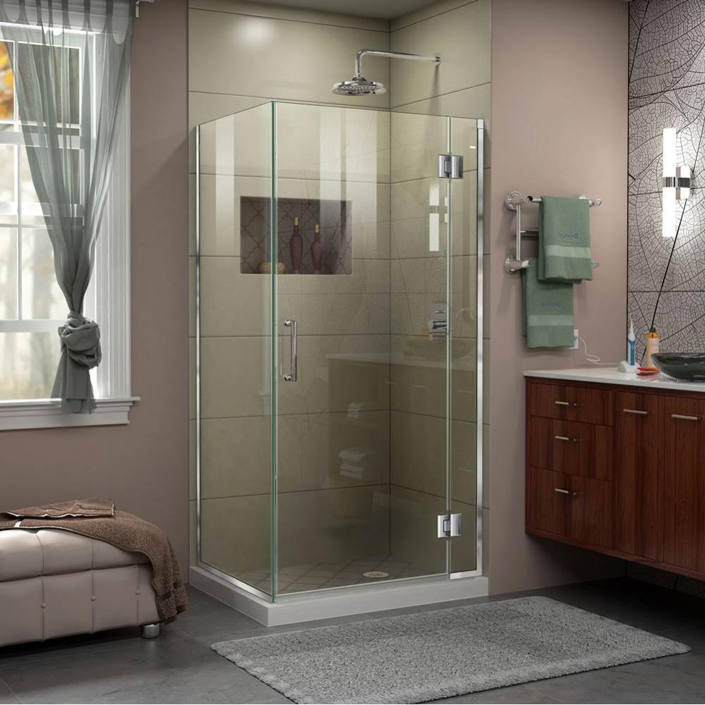 DreamLine Unidoor-X 34 3/8 W x 34 in. D x 72 in. H Frameless Hinged Shower Enclosure in Chrome