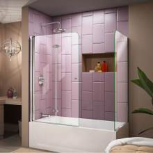 Dreamline Showers SHDR-3636580-RT-01 - DreamLine Aqua Fold 56-60 in. W x 30 in. D x 58 in. H Frameless Bi-Fold Tub Door with Return Panel