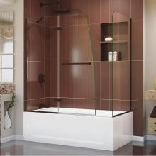 Dreamline Showers SHDR3448580RT06 - DreamLine Aqua Ultra 48 in. W x 30 in. D x 58 in. H Frameless Hinged Tub Door with Return Panel in