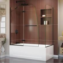 Dreamline Showers SHDR3448580RT09 - DreamLine Aqua Ultra 48 in. W x 30 in. D x 58 in. H Frameless Hinged Tub Door with Return Panel in