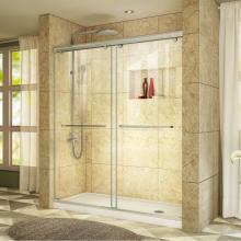 Dreamline Showers DL-6942R-04CL - DreamLine Charisma 34 in. D x 60 in. W x 78 3/4 in. H Bypass Shower Door in Brushed Nickel with Ri
