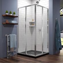 Dreamline Showers DL-6710-88-01 - DreamLine Cornerview 36 in. D x 36 in. W x 74 3/4 in. H Sliding Shower Enclosure in Chrome with Bl