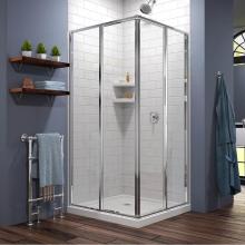 Dreamline Showers DL-6710-01 - DreamLine Cornerview 36 in. D x 36 in. W x 74 3/4 in. H Sliding Shower Enclosure in Chrome with Wh