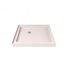 Dreamline Showers DLT-1042420-22 - DreamLine SlimLine 42 in. D x 42 in. W x 2 3/4 in. H Double Threshold Shower Base in Biscuit