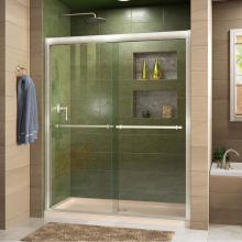 Dreamline Showers DL-6955C-22-04 - DreamLine Duet 36 in. D x 48 in. W x 74 3/4 in. H Bypass Shower Door in Brushed Nickel with Center