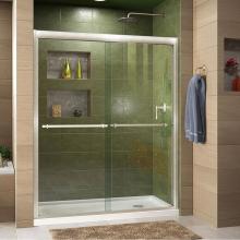 Dreamline Showers DL-6953R-04CL - DreamLine Duet 36 in. D x 60 in. W x 74 3/4 in. H Bypass Shower Door in Brushed Nickel with Right