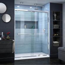 Dreamline Showers DL-7006R-01 - DreamLine Encore 34 in. D x 60 in. W x 78 3/4 in. H Bypass Shower Door in Chrome and Right Drain W