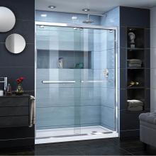 Dreamline Showers DL-7005R-01 - DreamLine Encore 32 in. D x 60 in. W x 78 3/4 in. H Bypass Shower Door in Chrome and Right Drain W