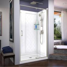 Dreamline Showers DL-6226C-04 - DreamLine Flex 36 in. D x 48 in. W x 76 3/4 in. H Semi-Frameless Shower Door in Brushed Nickel wit