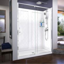 Dreamline Showers DL-6230C-01 - DreamLine Flex 36 in. D x 60 in. W x 76 3/4 in. H Pivot Shower Door in Chrome with Center Drain Wh