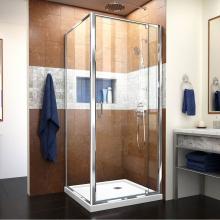 Dreamline Showers DL-6714-01CL - DreamLine Flex 32 in. D x 32 in. W x 74 3/4 in. H Semi-Frameless Pivot Shower Enclosure in Chrome