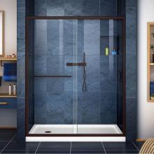 Dreamline Showers DL-6971L-06CL - DreamLine Infinity-Z 32 in. D x 60 in. W x 74 3/4 in. H Clear Sliding Shower Door in Oil Rubbed Br