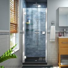 Dreamline Showers DL-534242-88-01 - DreamLine Lumen 42 in. D x 42 in. W by 74 3/4 in. H Hinged Shower Door in Chrome with Black Acryli