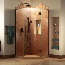 Dreamline Showers SHEN-2638380-06 - DreamLine Prism Plus 38 in. D x 38 in. W x 72 in. H Frameless Hinged Shower Enclosure in Oil Rubbe