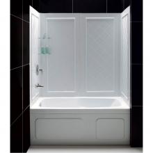 Dreamline Showers SHBW-1360603-01 - DreamLine QWALL-Tub 56-60 in. W x 28-32 in. D x 60 in. H Acrylic Backwall Kit In White