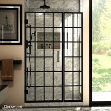 Dreamline Showers SHDR-2446720-89 - DreamLine Unidoor Toulon 46-46 1/2 in. W x 72 in. H Frameless Hinged Shower Door in Satin Black