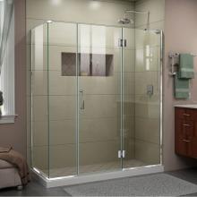 Dreamline Showers E3261434R-01 - DreamLine Unidoor-X 64 in. W x 34 3/8 in. D x 72 in. H Frameless Hinged Shower Enclosure in Chrome