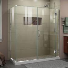 Dreamline Showers E1283030-01 - DreamLine Unidoor-X 64 in. W x 30 3/8 in. D x 72 in. H Frameless Hinged Shower Enclosure in Chrome