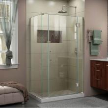 Dreamline Showers E1280634-04 - DreamLine Unidoor-X 40 in. W x 34 3/8 in. D x 72 in. H Frameless Hinged Shower Enclosure in Brushe