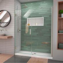 Dreamline Showers SHDR-2055722-04 - DreamLine Unidoor-LS 55-56 in. W x 72 in. H Frameless Hinged Shower Door in Brushed Nickel