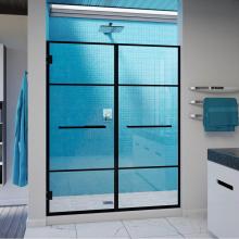 Dreamline Showers D245872MB01-09 - DreamLine Unidoor Madrid 58-58 1/2 in. W x 72 in. H Frameless Hinged Shower Door in Satin Black