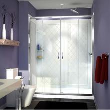 Dreamline Showers DL-6112C-01CL - DreamLine Visions 30 in. D x 60 in. W x 76 3/4 in. H Sliding Shower Door in Chrome with Center Dra