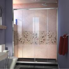 Dreamline Showers DL-6962C-88-01 - DreamLine Visions 34 in. D x 60 in. W x 74 3/4 in. H Sliding Shower Door in Chrome with Center Dra
