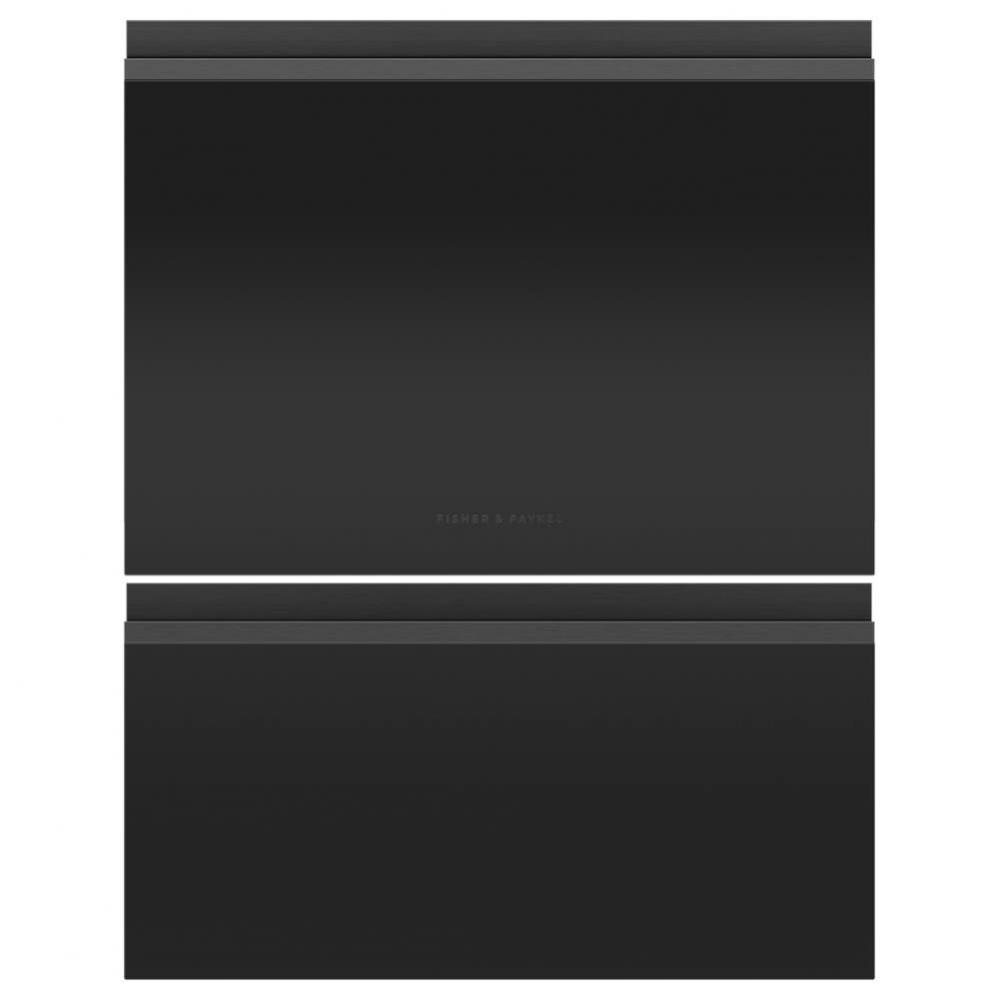 Matte Black Glass Accessory Doors for Double, Tall, Panel Ready, Recessed Handle