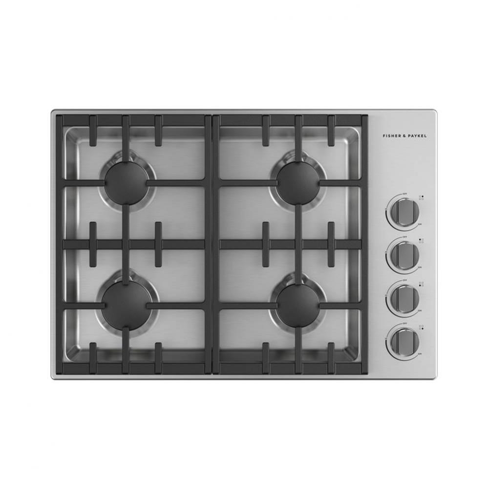 30'' Professional Drop-in Cooktop: 4 Burner with Halo Natural Gas