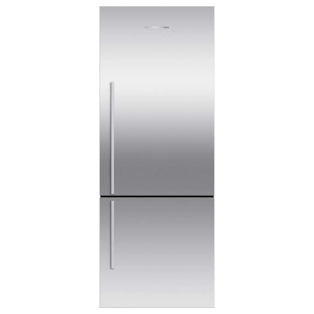 25'' Bottom Mount Refrigerator Freezer, 13.5 cu ft, Stainless Steel, Non Ice & Water