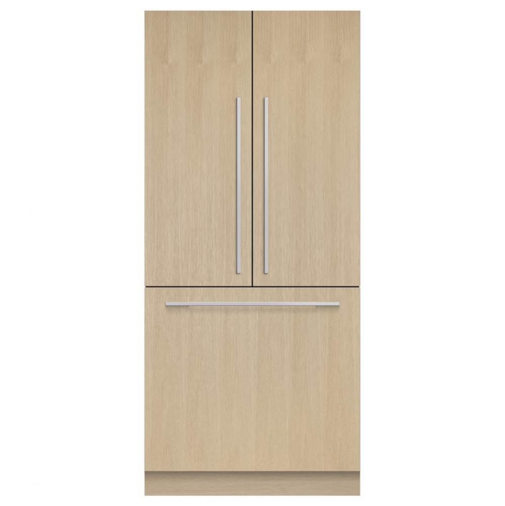 36'' French Door Refrigerator Freezer, 80'' H, 16.8 cu ft, Panel Ready, Ice On