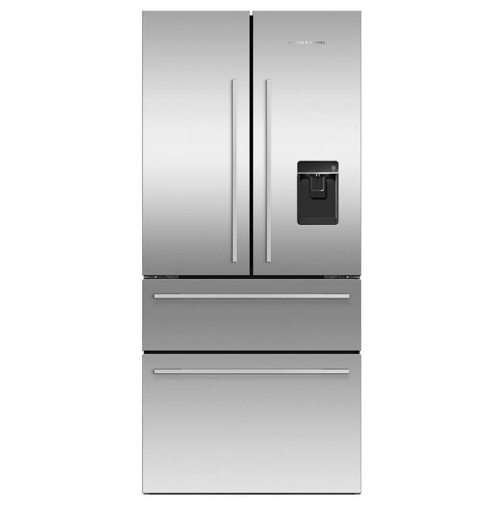 32'' French Door Refrigerator with Two Freezer Drawers, 16.9 cu ft, Stainless Steel, Ice