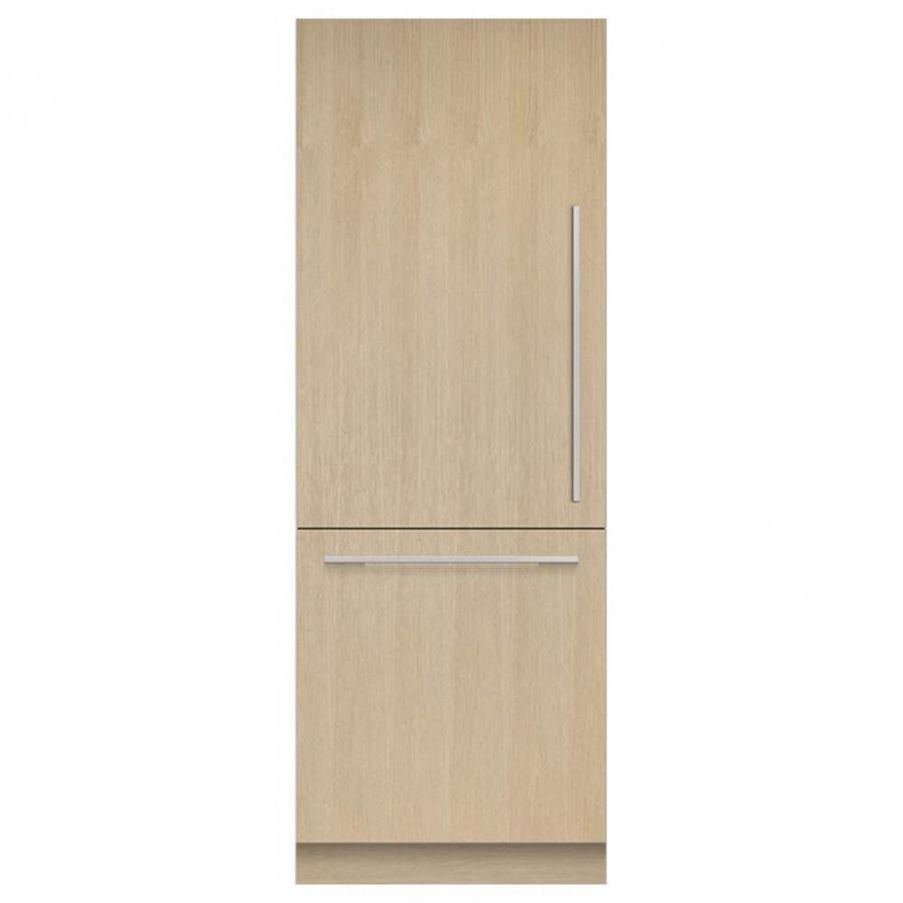 30'' Column Bottom Mount Refrigerator Freezer, Panel Ready, 15.9 cu ft, White Interior,