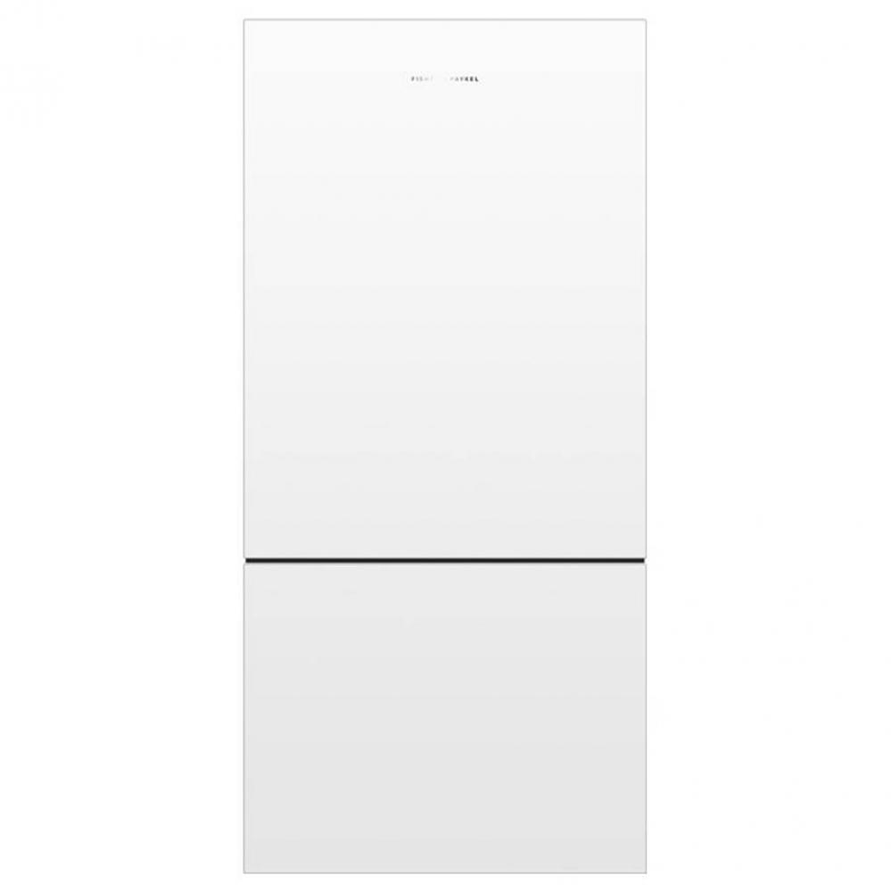 32'' Bottom Mount Refrigerator Freezer, 17.5 cu ft, White, Non Ice and Water, Right Hing