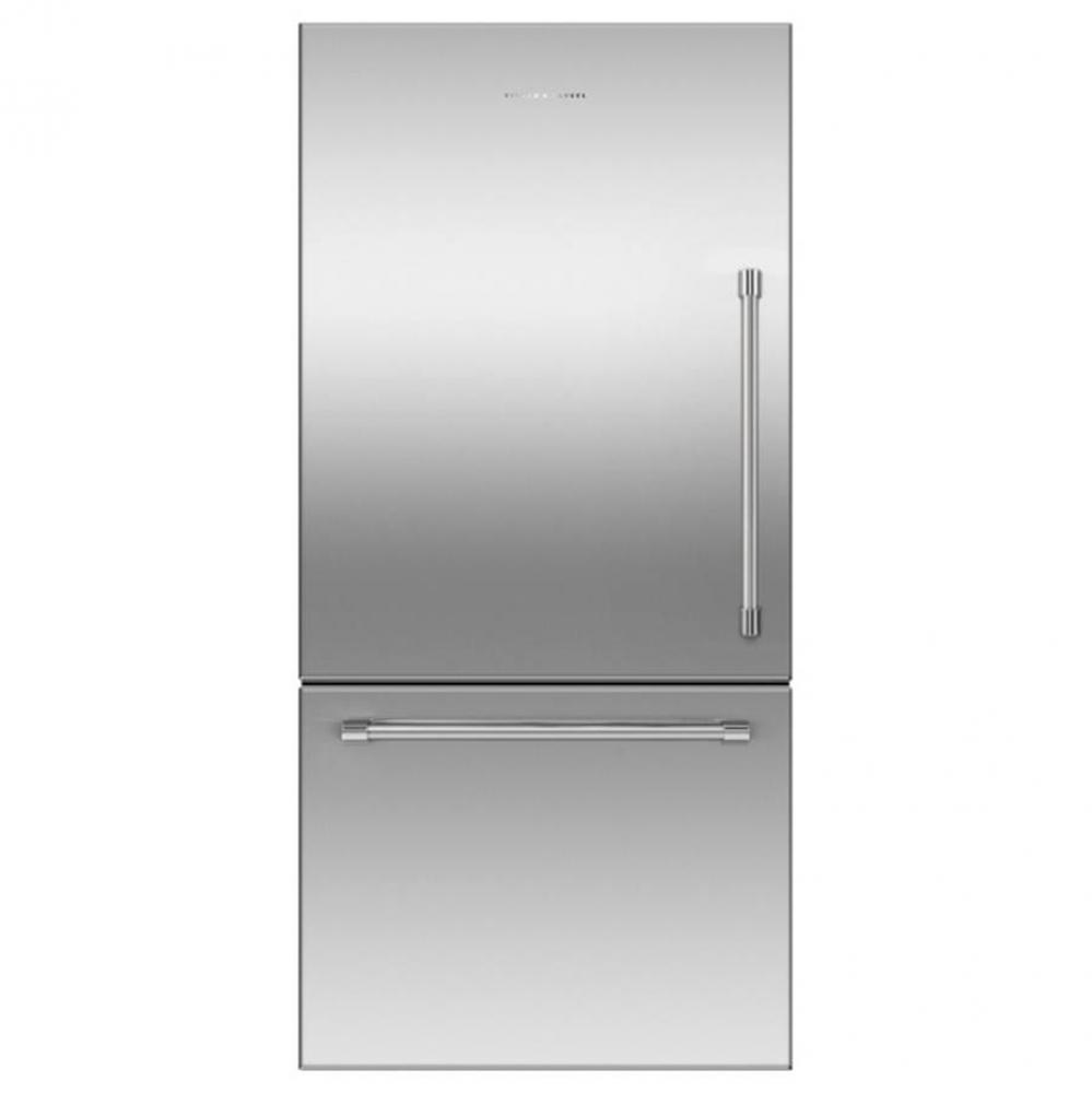 32'' Bottom Mount Refrigerator Freezer, 17 cu ft, Stainless Steel, Ice and Water, Right