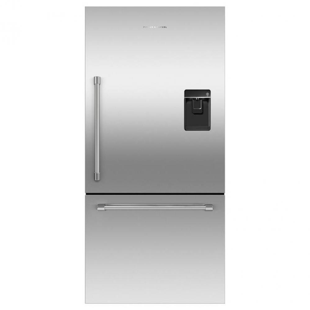 32'' Bottom Mount Refrigerator Freezer, 17.1 cu ft, Stainless Steel, Ice Only, Left Hing