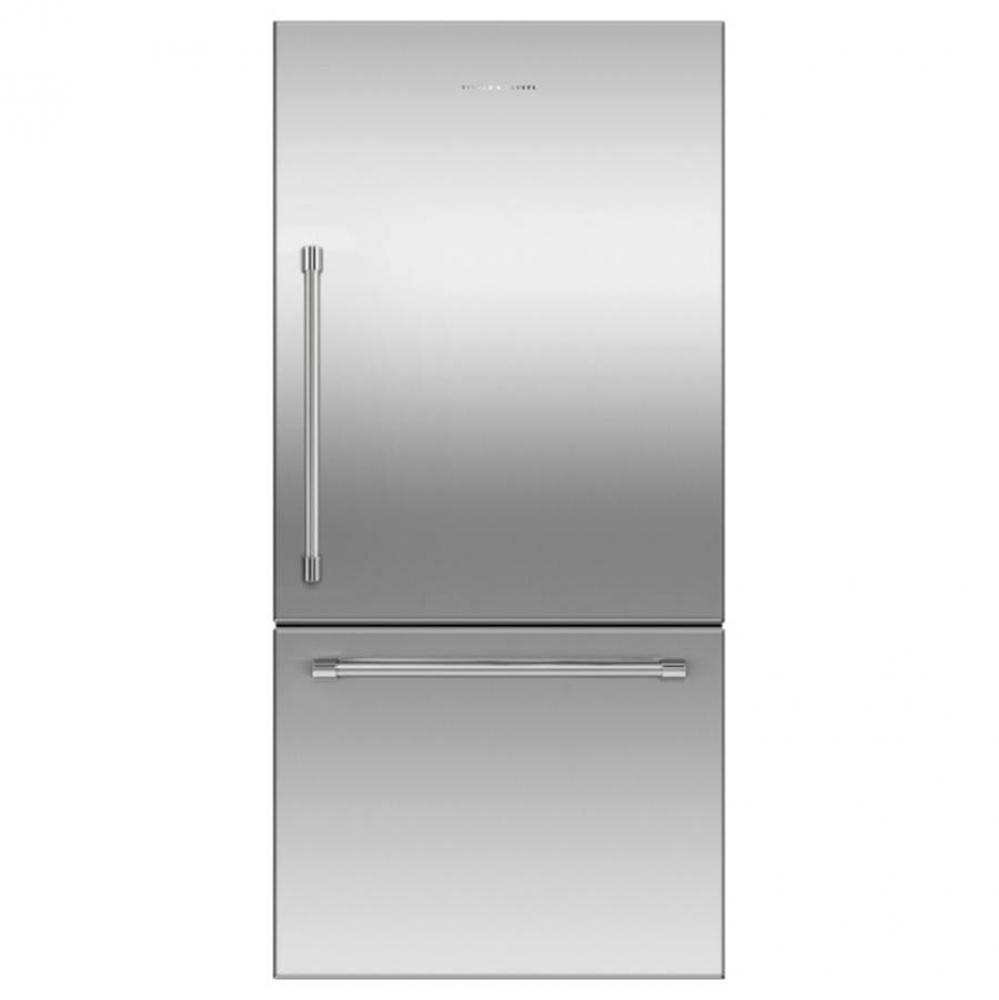 32'' Bottom Mount Refrigerator Freezer, 17.1 cu ft, Stainless Steel, Ice Only, Right Hin
