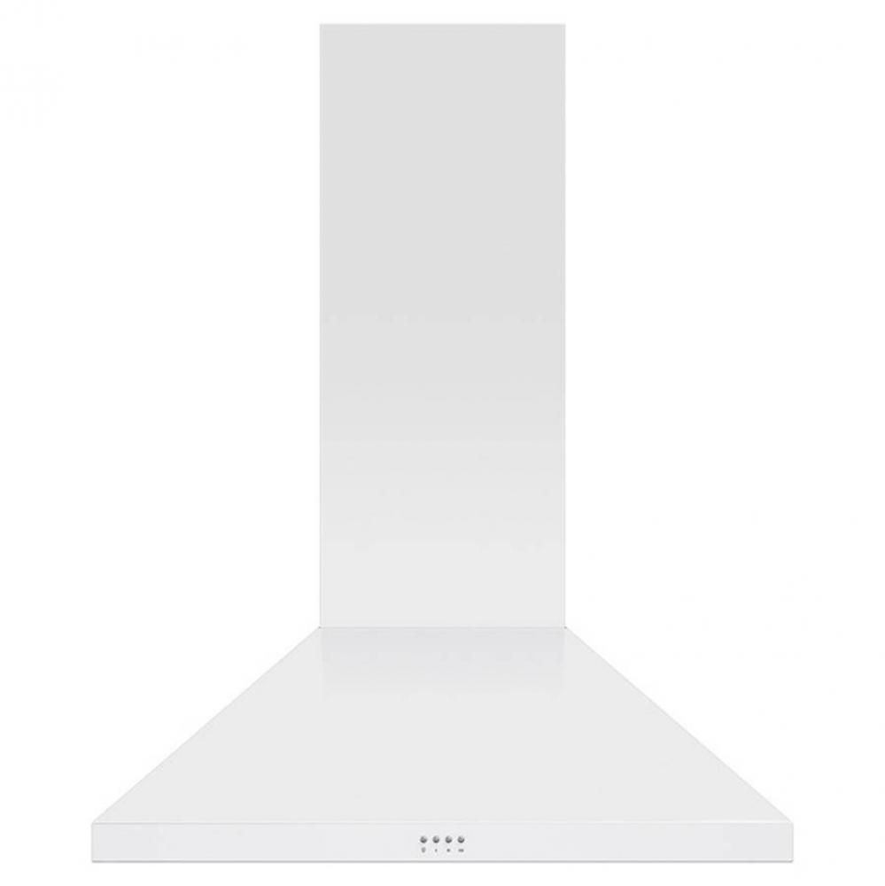 36'' Pyramid Chimney Wall Hood, 600 CFM, White