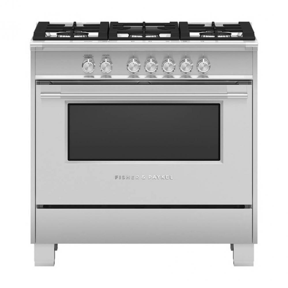 36'' Range, 5 Burners, Stainless Steel