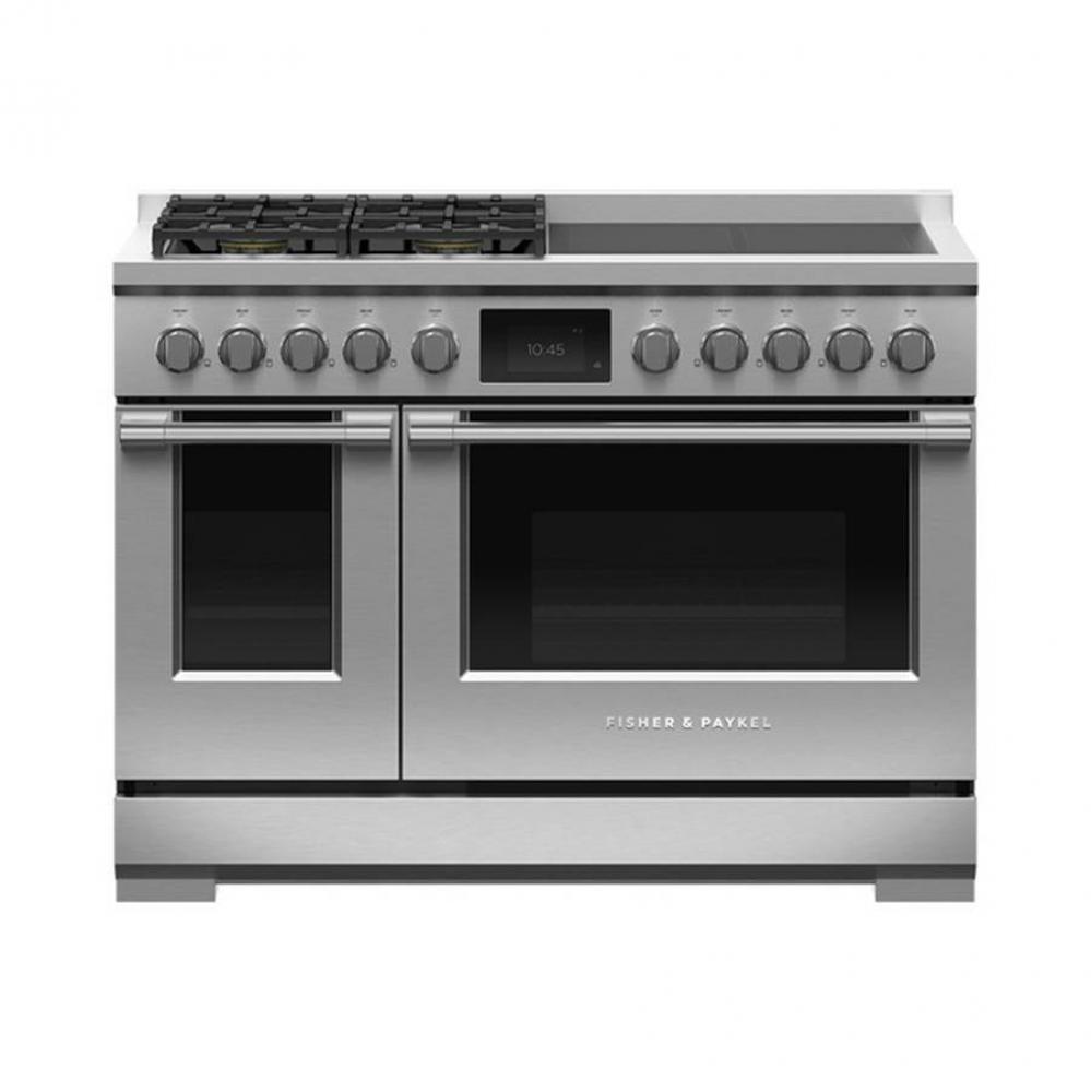 48'' Range, 4 Zone Induction with SmartZone & 4 Burner Gas, Self-cleaning, LPG