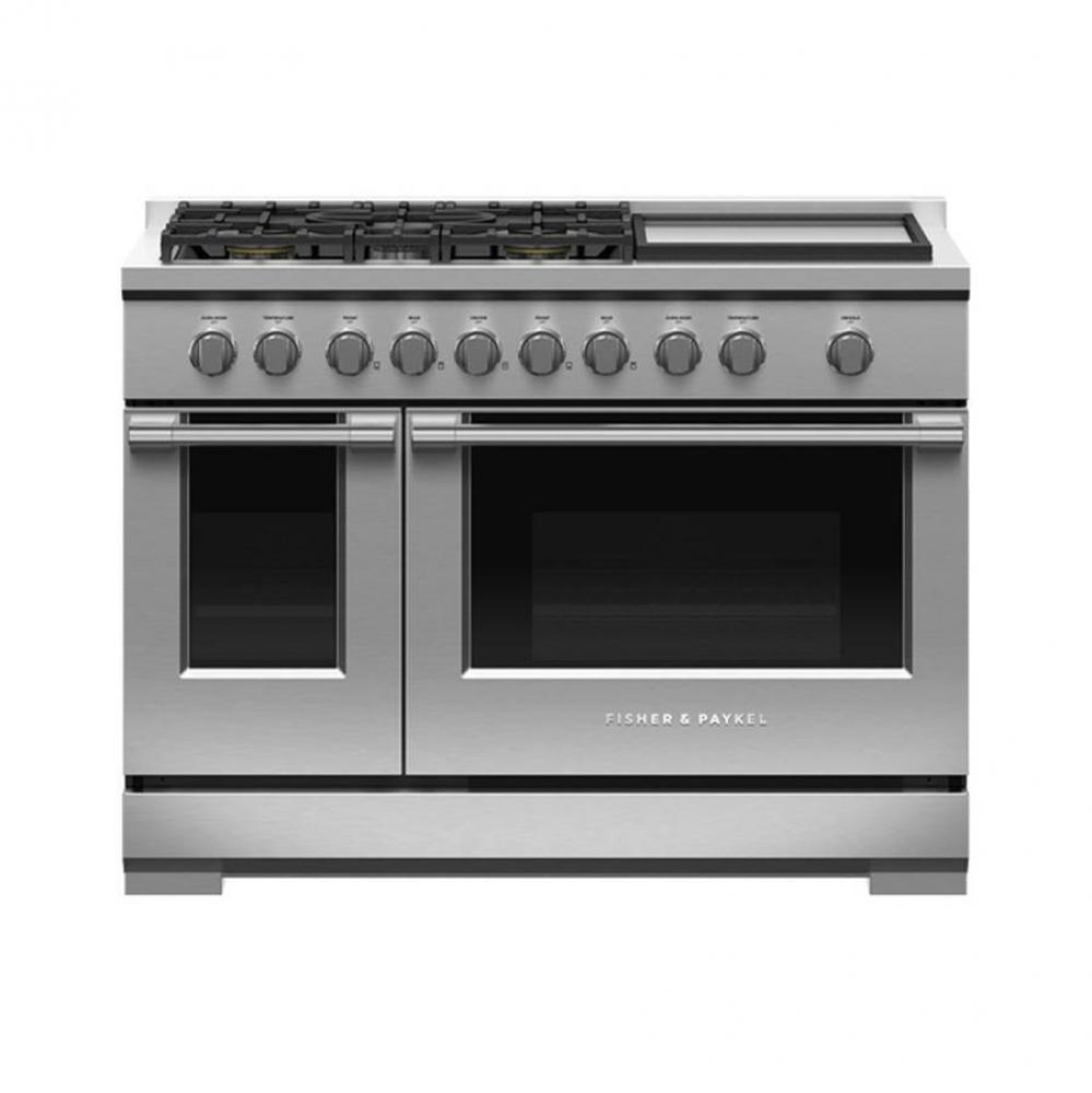 48'' Professional Gas Range: 5 Burners with Griddle Natural Gas - RGV3-485GD-N