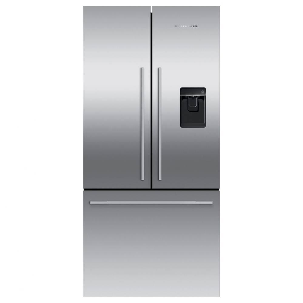 32'' French Door Refrigerator Freezer, 17 cu ft, Stainless Steel, Ice and Water, Counter